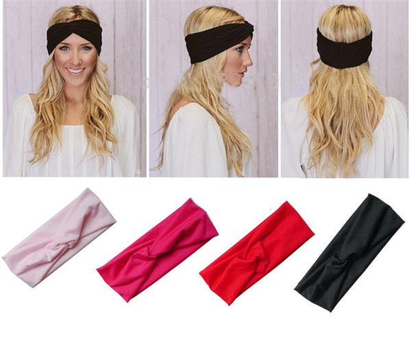 Headbands Japan And South Korea With A Solid Cross-Hair Fashion Headband Yoga Stretch Cotton Elastic Headband Hair Bands Hair Accessories