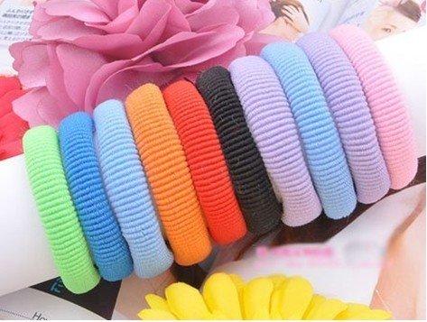 100pcs towel soft elastic ties Ponytail Holders ponies Hair Accessories mix color Free shipping