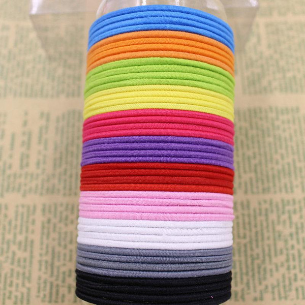 50pcs/bag 4.5CM Hair Holder Rubber Bands Hair Elastic side hair bands Accessories Women For Girl Charm Tie Gum Headwear