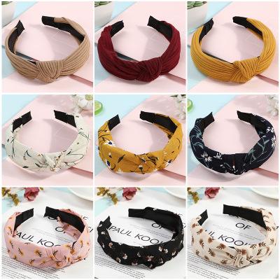 2019 New Cross Knot Headband Fashion With High Quality Fabric Wide Edge Women Hair Hoop Retail Wholesale Free Postage