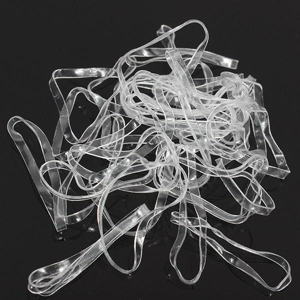 100 Pcs Hair Accessories Mini Braid Plaits Elastic Tie Band Ponytail Holder Elastic Rubber Clear White For Women Wholesale New