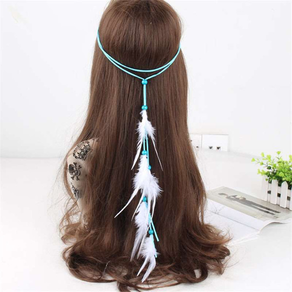 Bohemia feather hair Hippie folk style hair hoop Indian Gypsy headdress hair band