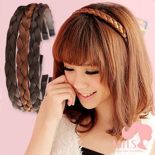 Free shipping-12pcs ladies' hair bands synthetic hair accessories braid headwear 5colors