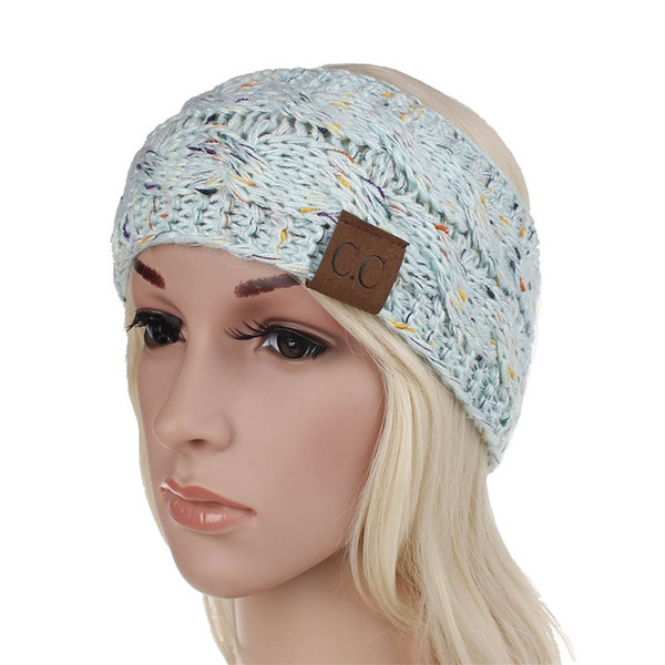 13 Colors CC Knitted Crochet Headband Women Winter Sports Headwrap Hairband Turban Ear Warmer Beanie Cap Headbands AAA836 50pcs