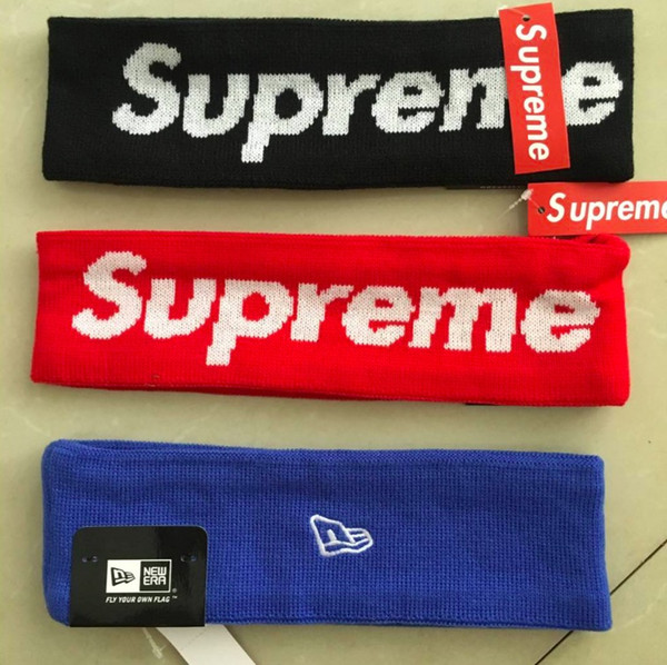 3pcs trend headband for men and women balck & red & blue sup letter headband sport Elastic hairband Popular sup headband