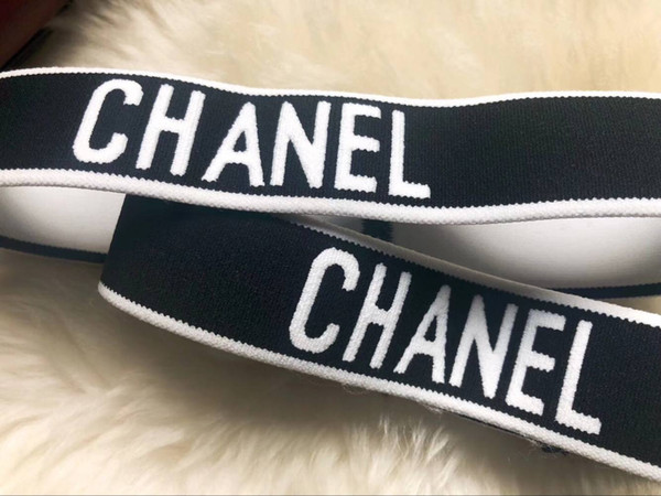 wholesale new fashion woman headband black white letters headbands brand headband for girls high quality c letters style scarf