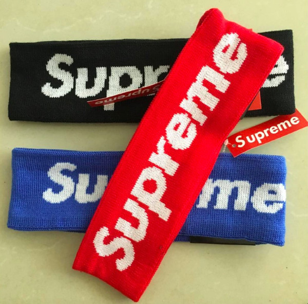 new trend headband for men and women balck & red & blue sup letter headband sport Elastic hairband Popular sup headband