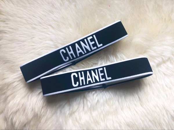 new fashion woman headband black white letters headbands brand headband for girls high quality c letters style scarf