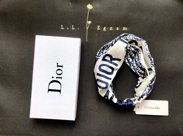 D letters style headbands for woman hot sale silk hairbands Cross elasticity headbands turbans with tags luxury brands