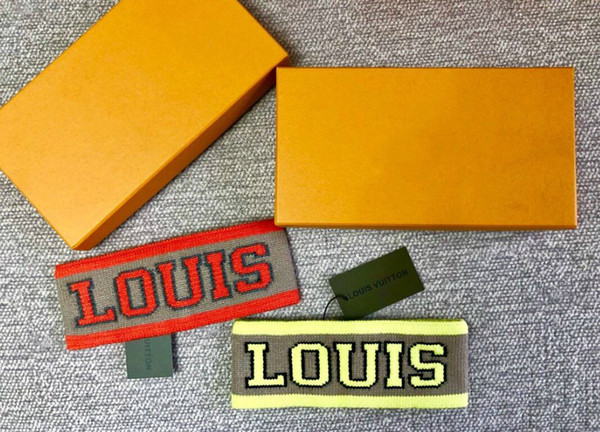 luxury brand headband for men and women newest styles top quality letters hairbands Fluorescent yellow orange headband