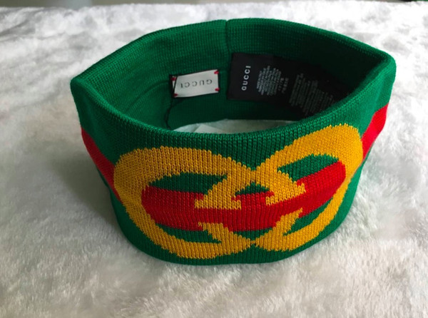 famous gold logo Headband Luxury Brand headbands Elastic green red Turban Hairband For Woman men Girl Retro Headwraps Gifts