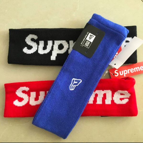 fashion trend headband for men and women balck & red & blue sup letter headband sport Elastic hairband Popular sup headband