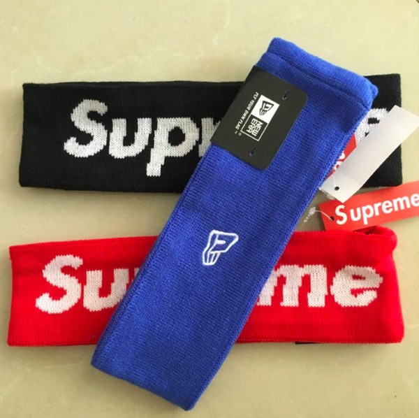 hot trend headband for men and women balck & red & blue sup letter headband sport Elastic hairband Popular sup headband