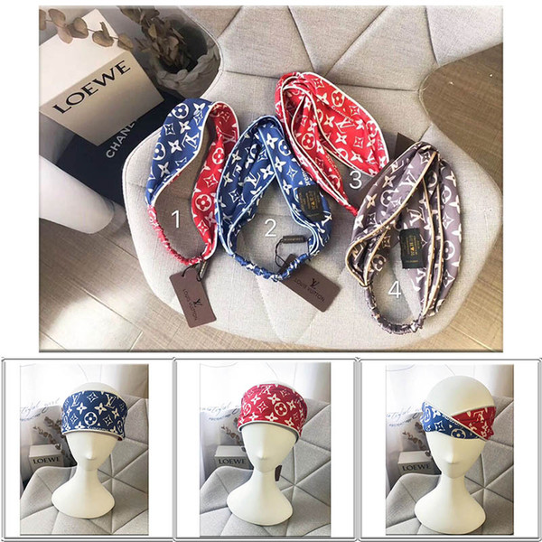 L letters style design headbands for men and woman with brand tags 4colors V letters scarfs high quality cross retro tools