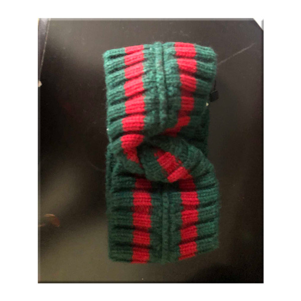 Designer wool Cross Headband Fashion Luxury G Elastic green red Turban Hairband For Women Girl Retro Headwraps Gifts