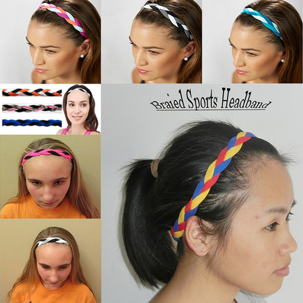 Yoga Hair Bands 2018 new Free Shipping Mix Colors 3-rope triple Braided mini Stretch Softball Sports Headbands