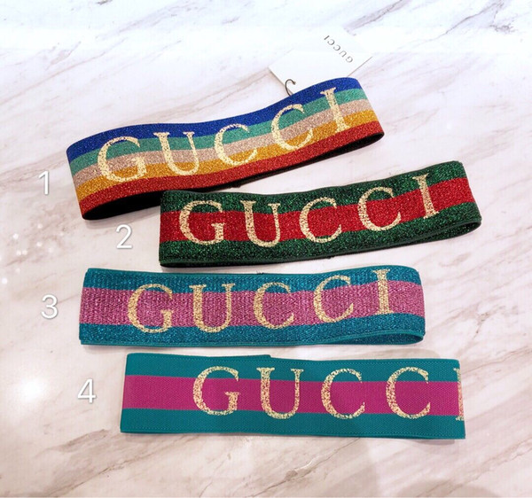 Elastic Headband For men and Women NEW G Letter Sequins design Green red pink Hair bands For Women Girl Retro Turban Headwraps Gifts