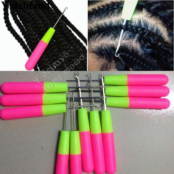 Plastic Hook Needles 50pcs Crochet Braid Needle Feather Hair Extension Tools Wig Threader Knitting Hair Crochet Needles To Install Braiding