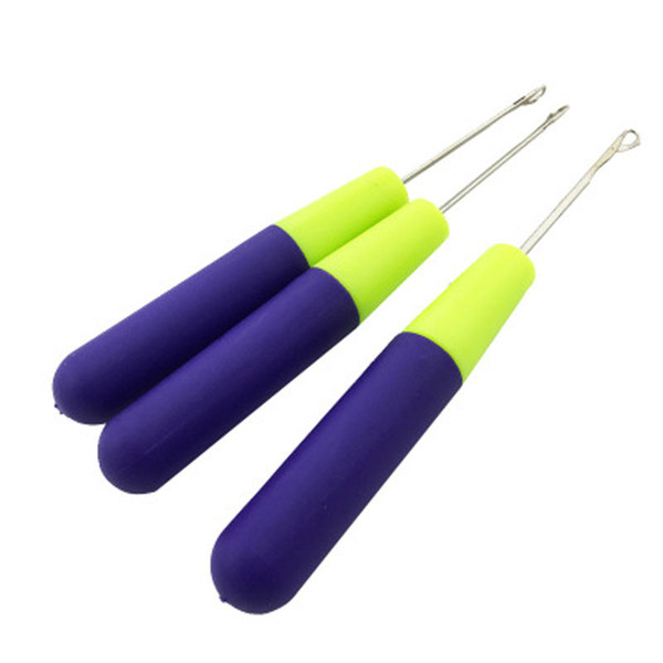 Braiding Hair Needles Dye Tongue Large Plastic Handle Jumbo Braids Wig Knitting Tool Professional Hair Extensions Tools