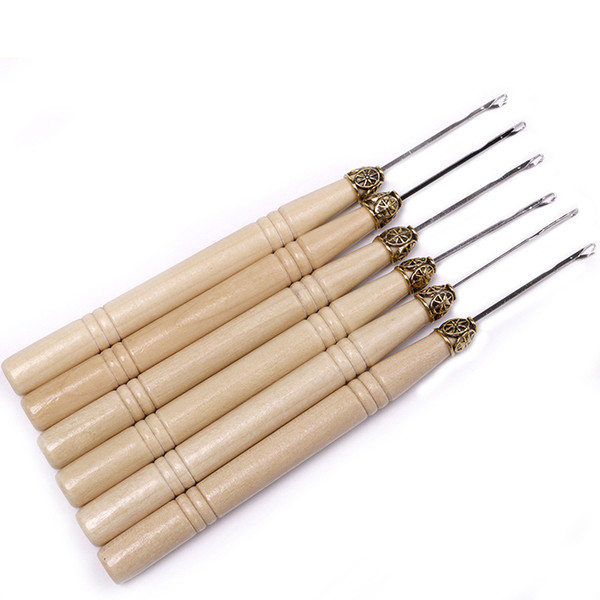 Z&F Hair Hook Needles Wood Hair Accessories Raw High Quality For Hair Extensions Tool 12pcs/set