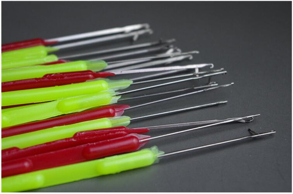 2000pcs/Lot Plastic Handle Pulling Needle,Micro Rings/Loop Needle Hair Extensions Tools DHL FEDEX SF 