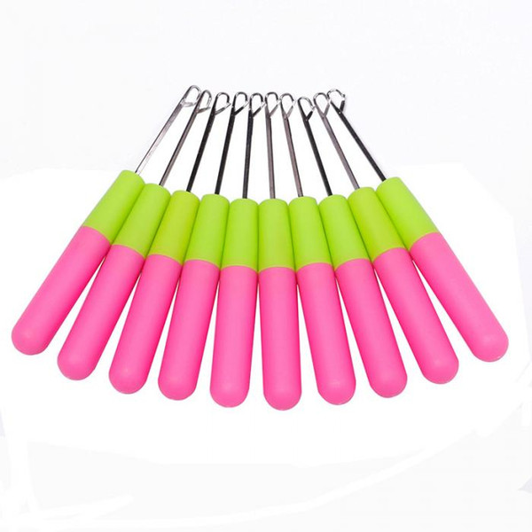 Crochet Latch Hook Needle Braid Hair Micro Braid Needles Dread Lock Maintaining Tools Plastic Handle 5pcs