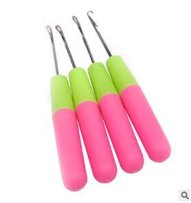 Hook Needles For Weaving Hair Jumbo Braids Plastic Pink Crochet Needle Professional Hair Extensions Tools Accessories & Tools Free-