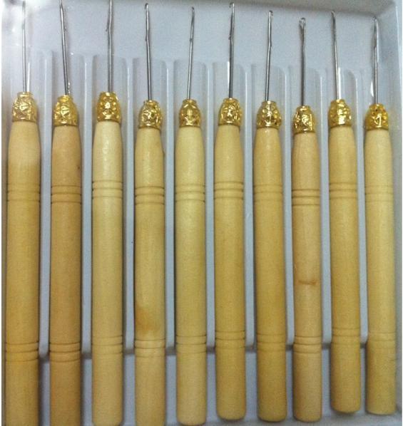 Wholesale-Free shipping - 10Pcs top Grade Crochet Hooks Needle for crochet hair extensions ventilating needle Drop shipping New 2015