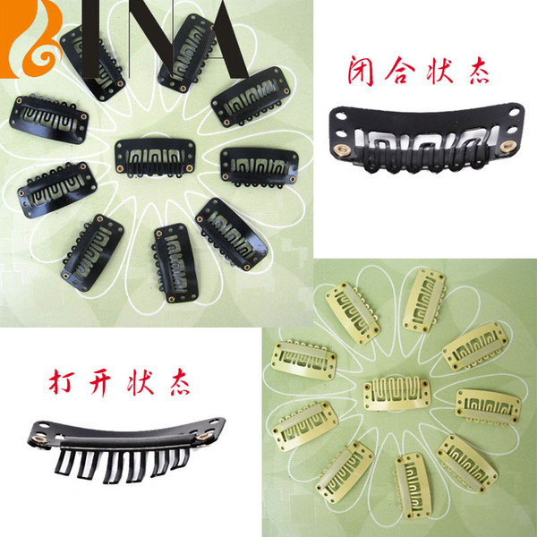 hair clips blonde hair extension clips 12pieces/Lot 32mm U TIP metal snap clip blonde and black hair extensions tools