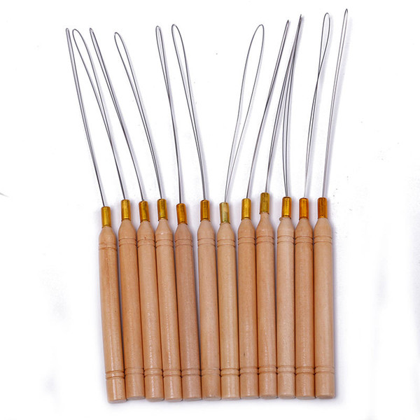 Z&F Hook Needles Crochet Hooks Hair Tools For Wigs Accessories 21cm Long 12pcs/Pack Wooden Handle