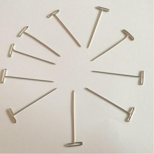 100 pcs T pins for wig on foam head style t pin needle mannequin head type sewing hair salon styling tools