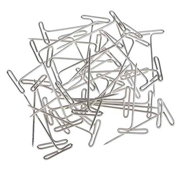 100pcs Wig T-Pins 32mm with Plastic Box for Blocking Knitting Modelling Crafts