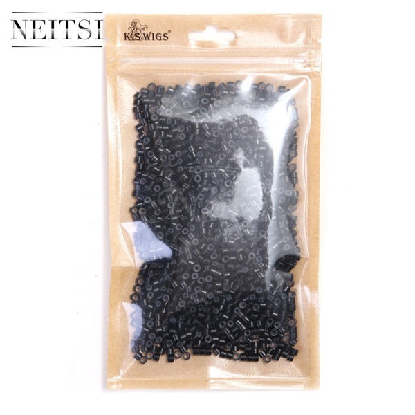 Neisti New 5Color 4mm Silicone Micro Ring Beads Hair Extensions Tools Ring Links Tubes 4mm*2.7mm For Feather Hair Extensions Fast Shipping