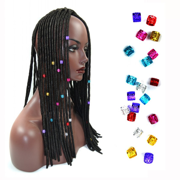 Sara 1cm*0.7 cm,aluminum,18pcs /Lot Dread Lock Ring For Braided Hair Extensions Dreadlock Beads 6 Colors Braid Beads Link Beads&Rings