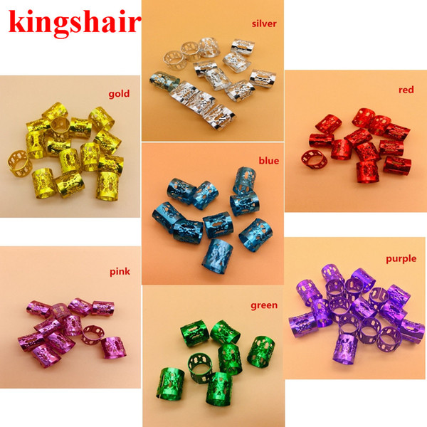 100Pcs/Lot Golden/Silver/Mix Silver Golden micro hair dread Braids dreadlock Beads adjustable cuffs clips for Hair accessories