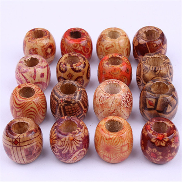 New DIY 16*17mm Painted Wooden Micro Beads Micro Ring Loop Hair Extensions Links Beads Hair Decorative Buckle