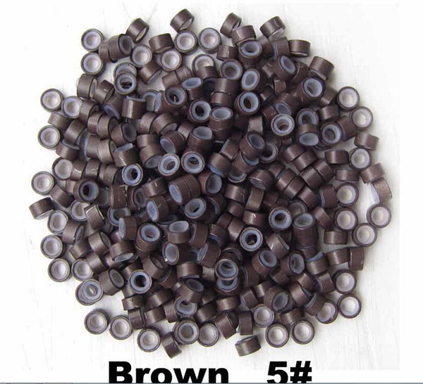 1000pcs Micro Rings Link Beads Silicone Beads Feather Remy Hair Extension Tools kits black brown color free ship