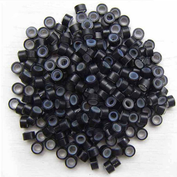 1000pcs Micro Rings Link Beads Silicone Beads Feather Remy Hair Extension Tools kits black brown color free ship