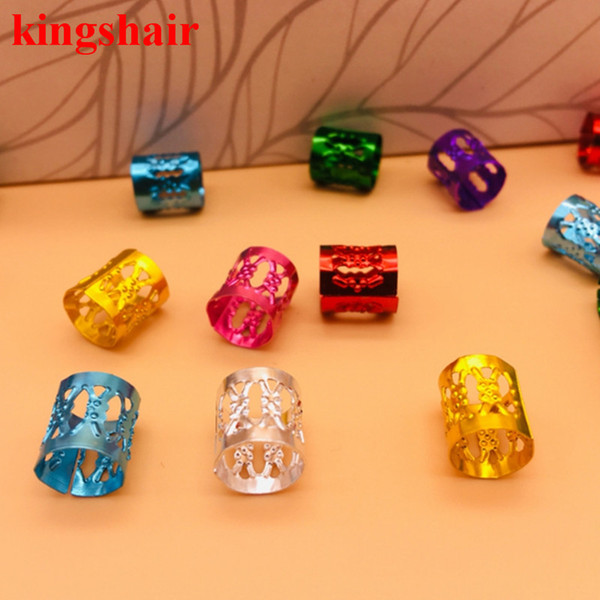 100Pcs/Lot Golden/Silver/Multicolour hair dread Braids dreadlock Beads adjustable cuffs clips Micro Rings Accessories wholesale