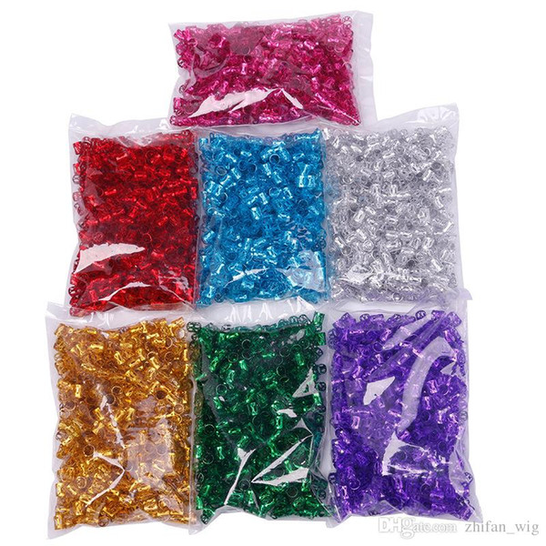 100Pcs/Lot Aluminum Link Beads Hair Braids Cuff Dreadlock Beads Rings For Afro Bulk Braids hair Accessories 7 colors available