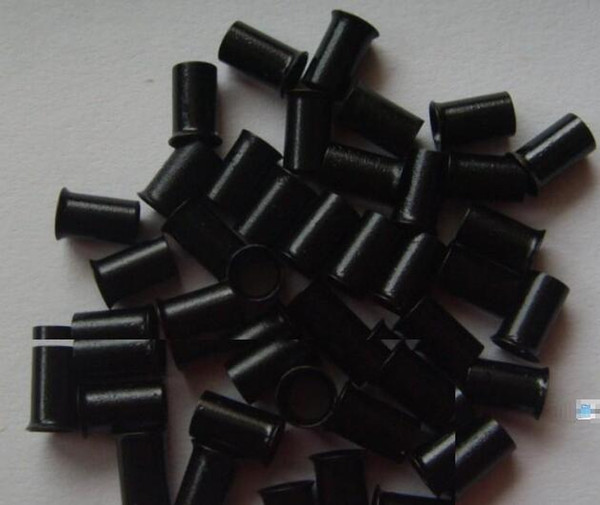 microbeads Copper Flaring Extension Ring Copper hair extension ring Silicone hair buckle ring black color 1000pcs/bottle size 3.5*3*6mm hot