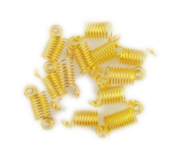 Professional micro screws spring hair extensions accessoires electroplating gold hair rings for braids 12pcs per bag SR 10161