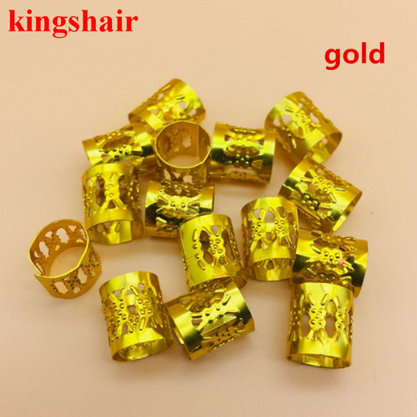 100Pcs/Lot adjustable Golden/Silver Kids women Box hair dread Braids dreadlock Beads cuffs clips Micro Ring Accessories