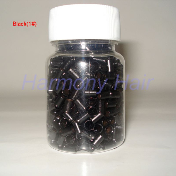 1000pcs/bottle 4.0mmx3.6mmx6mm Micro copper Rings Links/Beads For Hair Extensions tools 8 colors