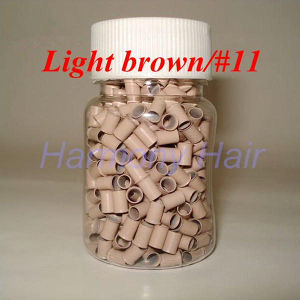 1000pcs/bottle 3.0mmx2.6mmx6mm Micro copper Rings Links/Beads For Hair Extensions tools 8 colors