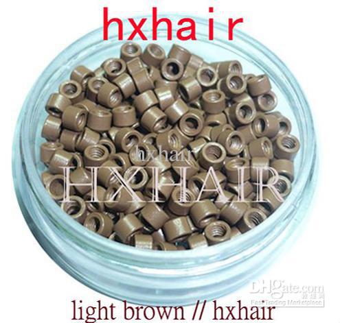 20000pcs 4.5mm Micro Aluminium Rings Links Beads / Black D-Brown Brown L-Brown D-Blond Blonde Auburn