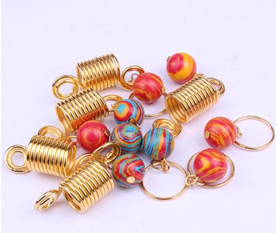 Hair Accessories & Tools Microbeads Wig accessories Reggae dreadlocks braid spring ring hair braided hair headdress Beaded pendant ring