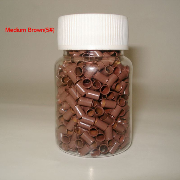 1000pcs/bottle 3.4mmx3.0mmx6mm Micro copper Rings Links/Beads For Hair Extensions tools 8 colors