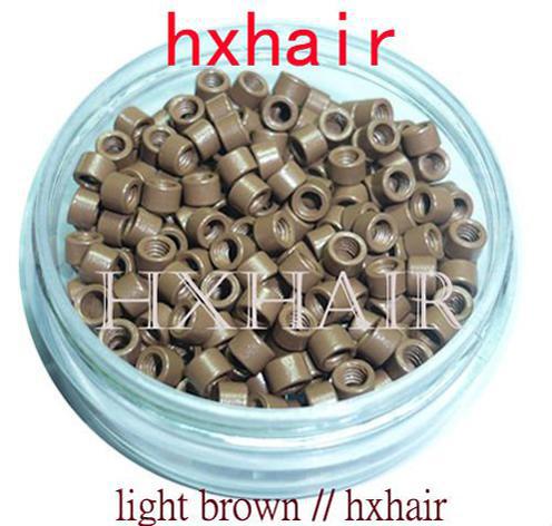 10000pcs 4.5mm Micro Aluminium Rings Links Beads / Black D-Brown Brown L-Brown D-Blond Blond Auburn