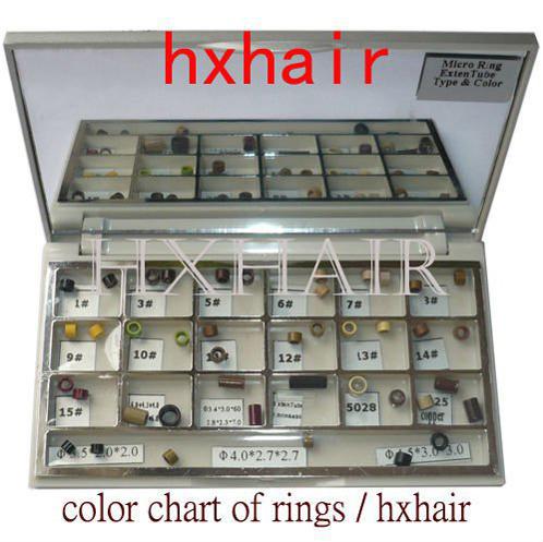 10pcs Color Chart of Rings / Micro Rings Links Beads / Pre-Bonded I-Tip Hair Extension Tools